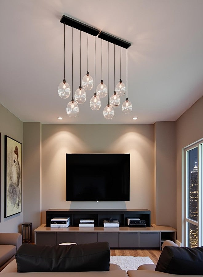 BrightLyt Chandelier Hanging Lights for Living Room, Hanging Pendant Lamp for Home Decoration, Ceiling Chandelier, Jhumar Light for Hall (Clear) - Image 4
